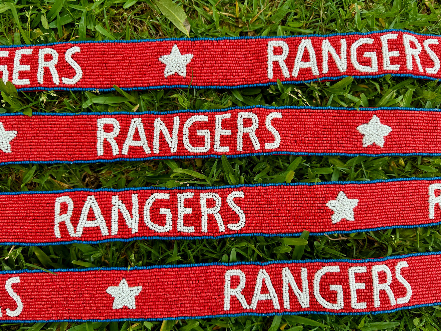 Texas Rangers Handmade Beaded Purse Strap, Clear Bag, Crossbody, Shoulder, Stadium Approved, Game Day, Tailgating, Graduation Gift