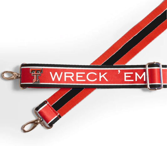 Texas Tech WRECK EM - Licensed Canvas Strap with Purse