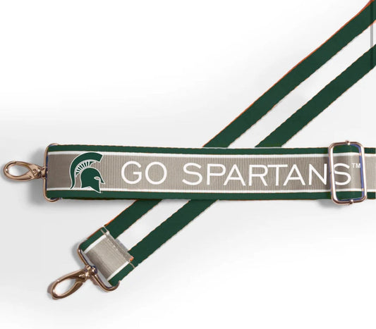 Michigan State Clear Purse with Strap GO SPARTANS - Licensed, Canvas, Tailgate, Game Day, Stadium, Crossbody, Back to School, Graduation