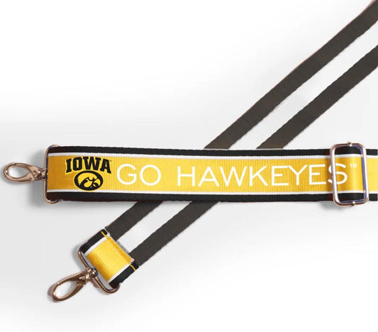 Iowa Go Hawkeyes Clear Purse with Strap, Licensed, Canvas, Game Day, Stadium Approved, University, Crossbody, Graduation, Back to School