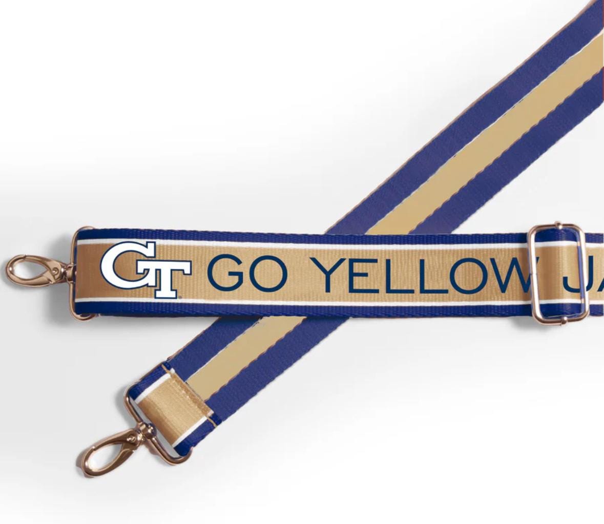 Georgia Tech GO YELLOW JACKETS - Adjustable Strap, Licensed, Patterned, Stadium Approved, Graduation, Back to School, Clear Bag, Tailgating