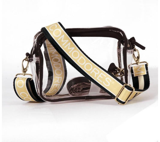 Vanderbilt Clear Purse with Strap - Licensed, Canvas, Game Day, Stadium Approved, University, Crossbody, Graduation, Gift, Back to School