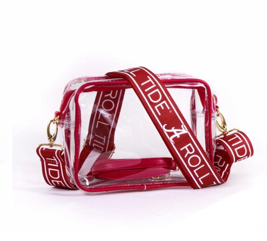 Alabama Purse with Strap ROLL TIDE - Adjustable, Licensed, Patterned, Crossbody, Canvas, Stadium Approved, Graduation Gift, Game Day,