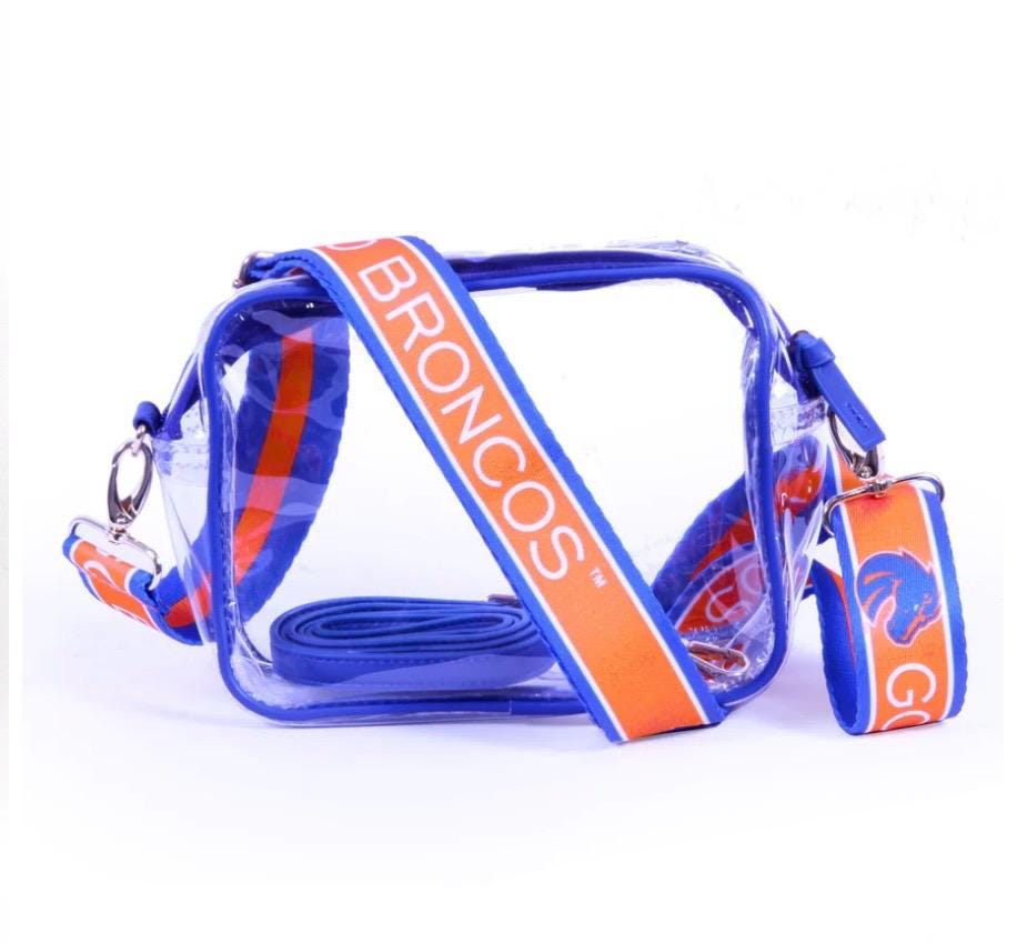 Boise State Clear Purse with Strap / GO BRONCOS - Licensed, Game Day, Stadium Approved, University, Crossbody, Graduation, Back to School