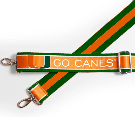 Miami Hurricanes Clear Purse with Strap GO CANES - Licensed, Canvas, Game Day, Stadium Approved, Graduation Gift, Back To School, Crossbody