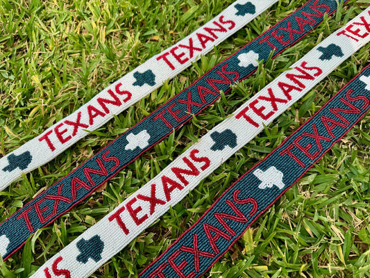 Texans Beaded Purse Strap, Handmade, Clear Bag, Crossbody, Shoulder, Stadium Approved, Game Day, Tailgating, Christmas Gift, Football