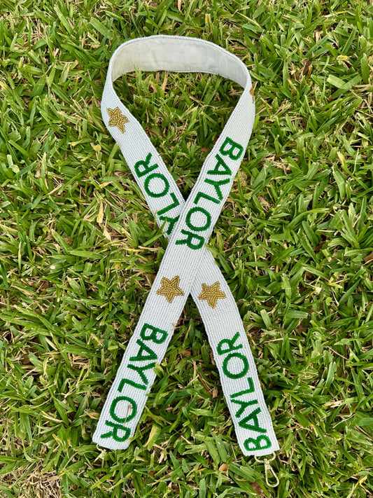 Baylor Bears beaded bag strap