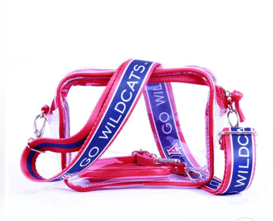 Arizona GO WILDCAT Clear Purse with Strap, Licensed, Adjustable, Game Day, Stadium Approved, Crossbody, Christmas, Graduation, Gift