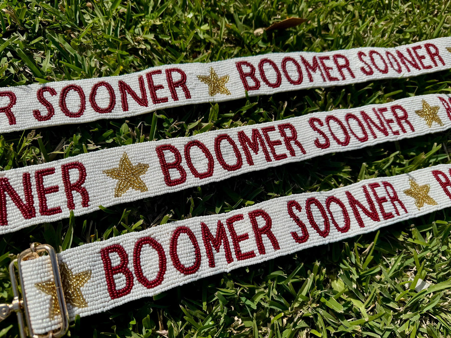 Boomer Sooner Beaded Purse Strap | Handcrafted | Graduation Gift | Game Day Accessory | Gifts | Tailgating | Stadium Approved | Adjustable