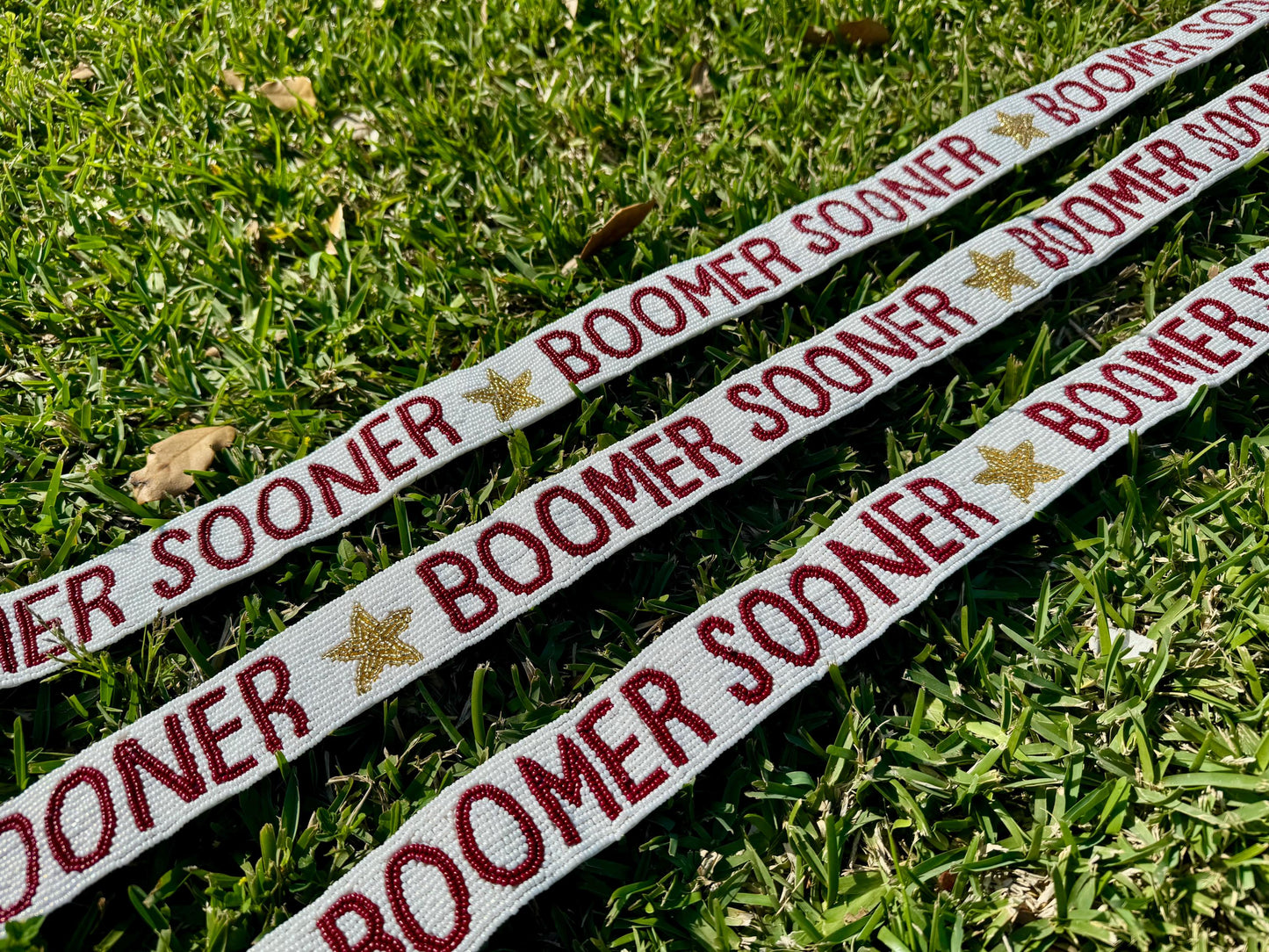 Boomer Sooner Beaded Purse Strap | Handcrafted | Graduation Gift | Game Day Accessory | Gifts | Tailgating | Stadium Approved | Adjustable