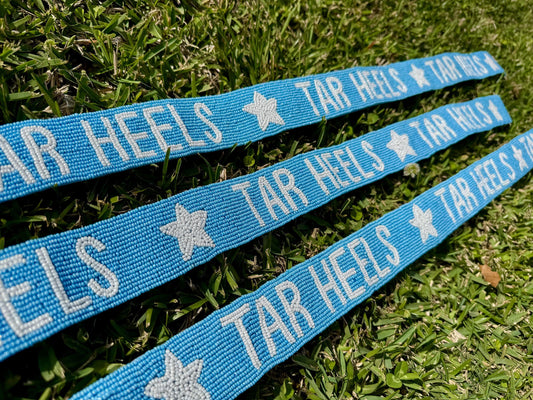 North Carolina Tar Heels Beaded Purse Strap, Handcrafted, Graduation Gift, Game Day Accessory, Back to School, Tailgating, Stadium Approved