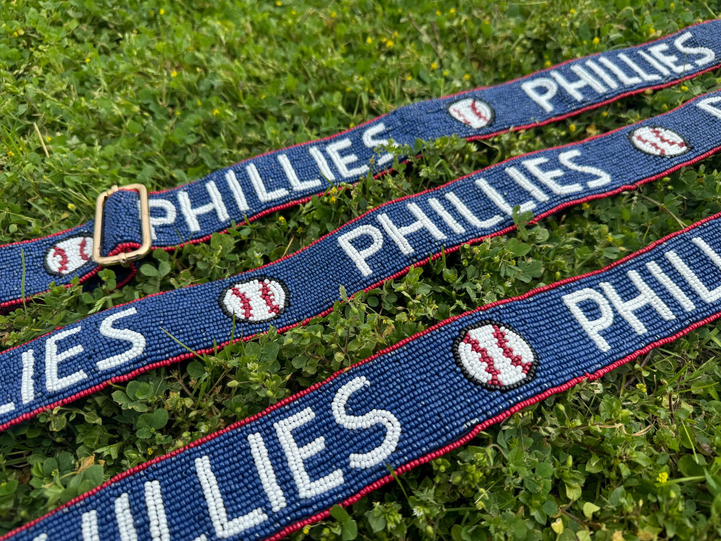 Philadelphia PHILLIES, Handmade Beaded Purse Strap, Clear Bag, Crossbody, Shoulder, Stadium Approved, Game Day, Graduation Gift, Tailgating