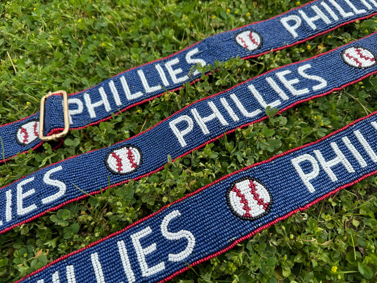 Philadelphia PHILLIES, Handmade Beaded Purse Strap, Clear Bag, Crossbody, Shoulder, Stadium Approved, Game Day, Graduation Gift, Tailgating