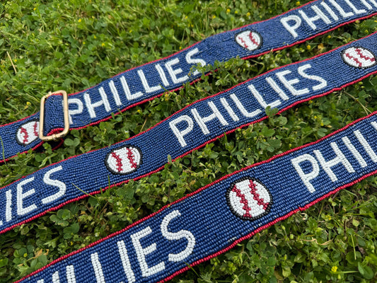 Philadelphia PHILLIES, Handmade Beaded Purse Strap, Clear Bag, Crossbody, Shoulder, Stadium Approved, Game Day, Graduation Gift, Tailgating