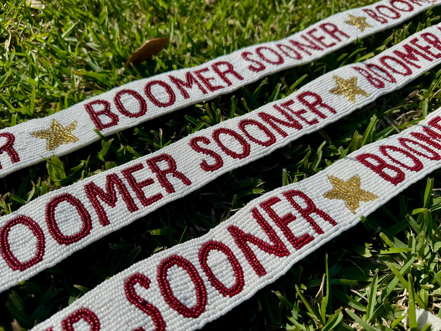 Boomer Sooner Beaded Purse Strap | Handcrafted | Graduation Gift | Game Day Accessory | Gifts | Tailgating | Stadium Approved | Adjustable