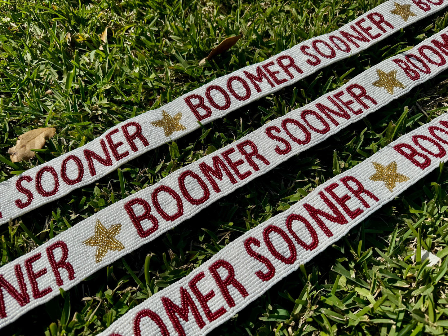 Boomer Sooner Beaded Purse Strap | Handcrafted | Graduation Gift | Game Day Accessory | Gifts | Tailgating | Stadium Approved | Adjustable