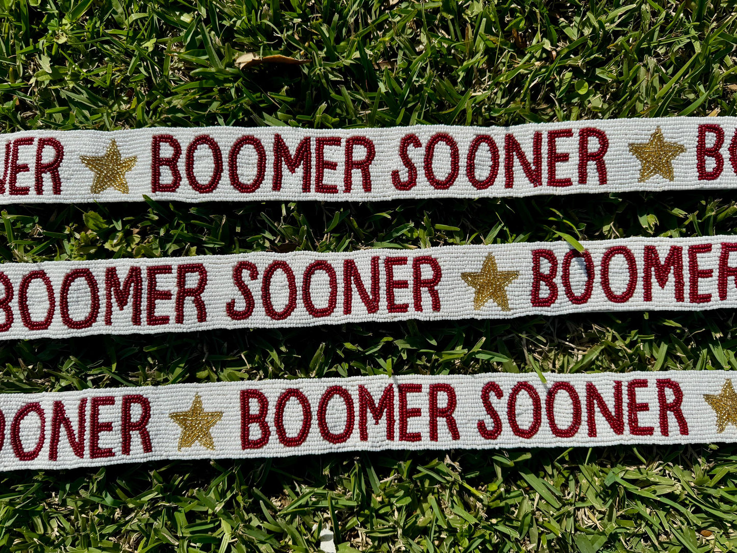Boomer Sooner Beaded Purse Strap | Handcrafted | Graduation Gift | Game Day Accessory | Gifts | Tailgating | Stadium Approved | Adjustable