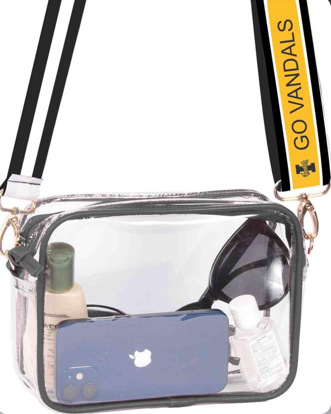 University of Idaho Clear Purse with Strap GO VANDALS - Licensed, Tailgate, Game Day, Stadium Approved, Back to School, Graduation, Gift