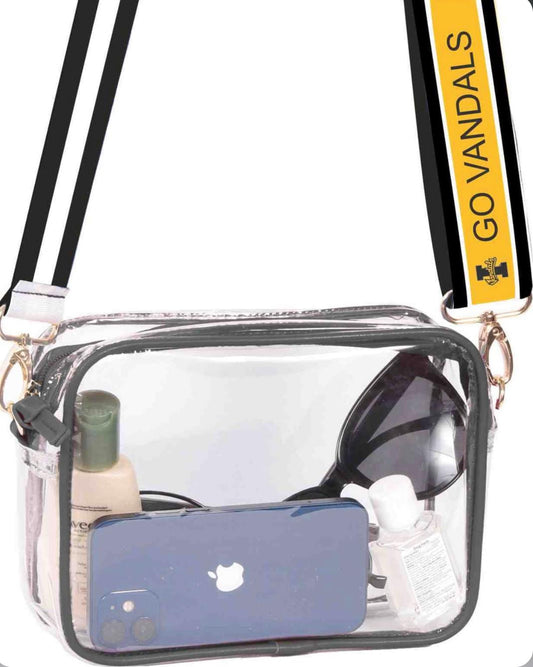 University of Idaho Clear Purse with Strap GO VANDALS - Licensed, Tailgate, Game Day, Stadium Approved, Back to School, Graduation, Gift