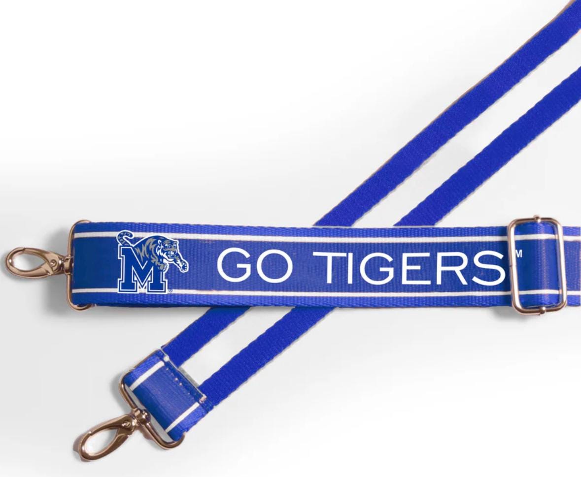 Memphis GO Tigers Clear Purse with Strap - Licensed, Canvas, Tailgate, Game Day, Stadium Approved, Back to School, Graduation, Gift