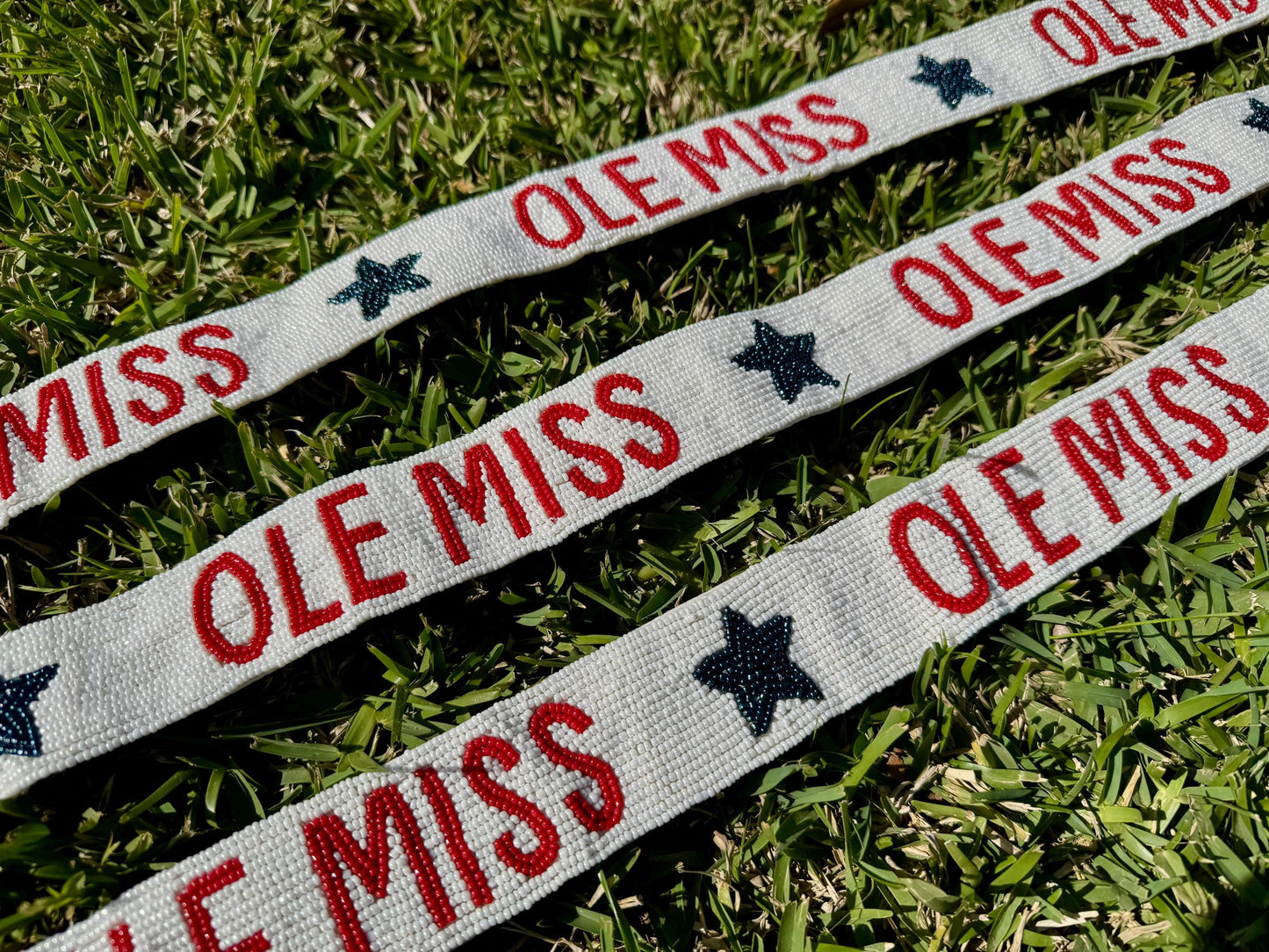 Ole Miss Rebels Beaded Purse Strap | Handcrafted | Graduation Gift | Game Day Accessory | Gifts | Tailgating | Stadium Approved | Adjustable