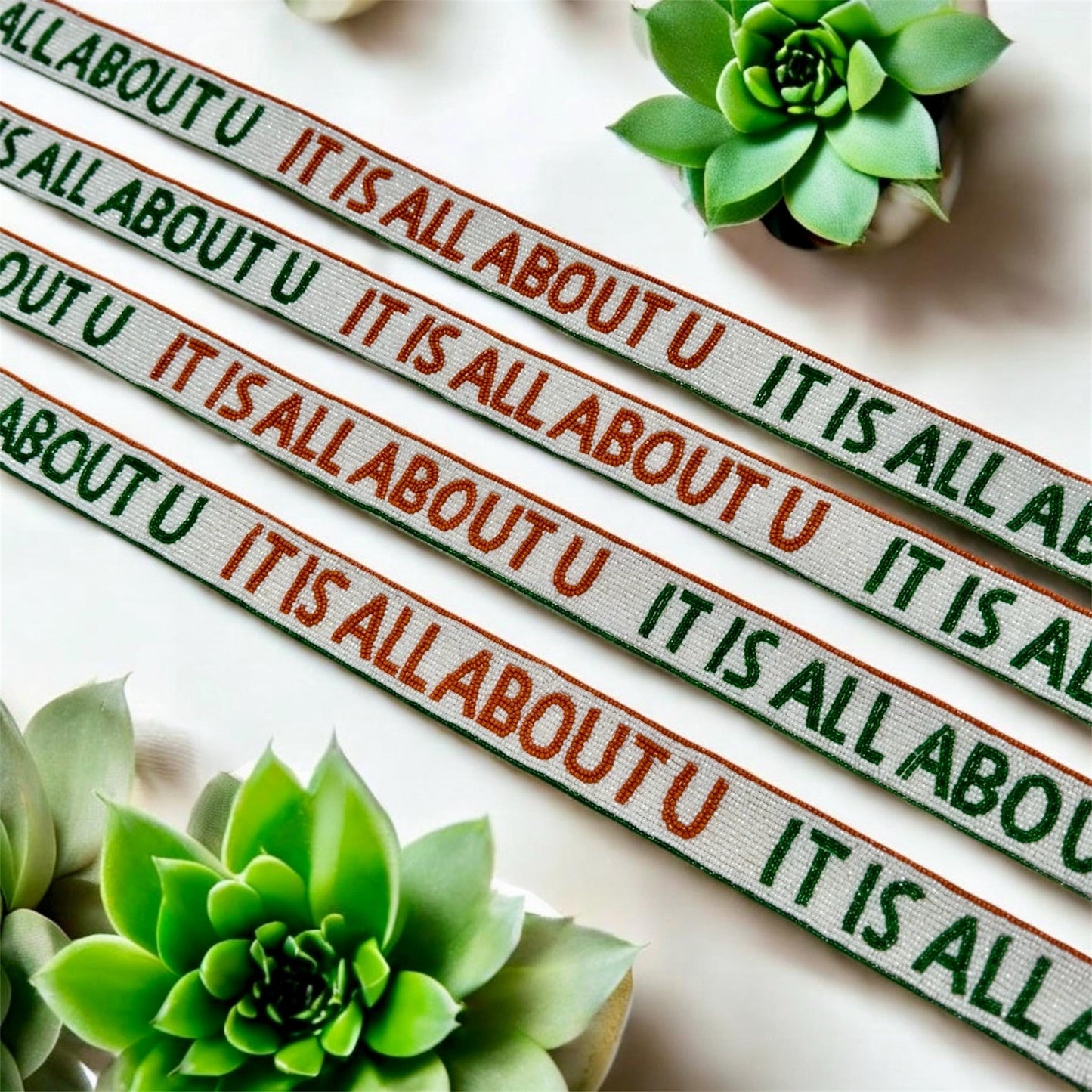 University of Miami Beaded Purse Strap, Handmade, Crossbody, Shoulder, Stadium Approved, Game Day, Graduation, Mothers Day, Gift, Tailgating