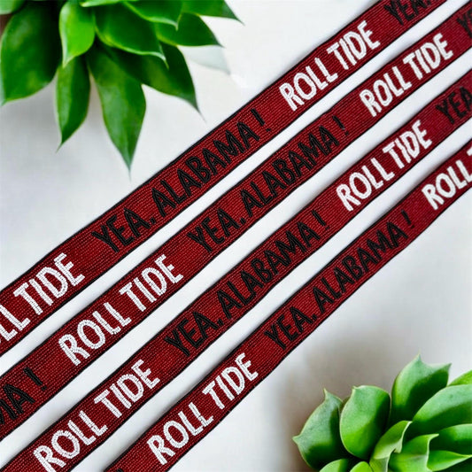 Alabama Beaded Purse Strap, Handmade, Crossbody, Shoulder, Stadium Approved, Game Day, Graduation, Mothers Day, Gift, Tailgating