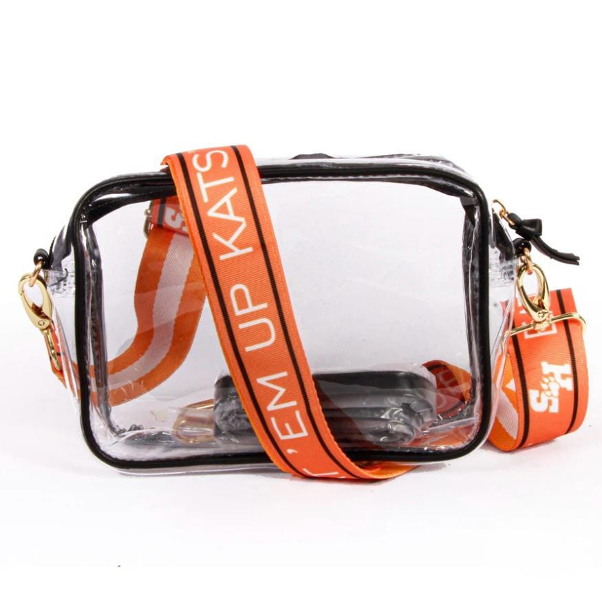 Sam Houston Bearkats Clear Purse with Strap - Licensed, Tailgate, Game Day, Stadium Approved, Crossbody, Back to School, Graduation, Gift