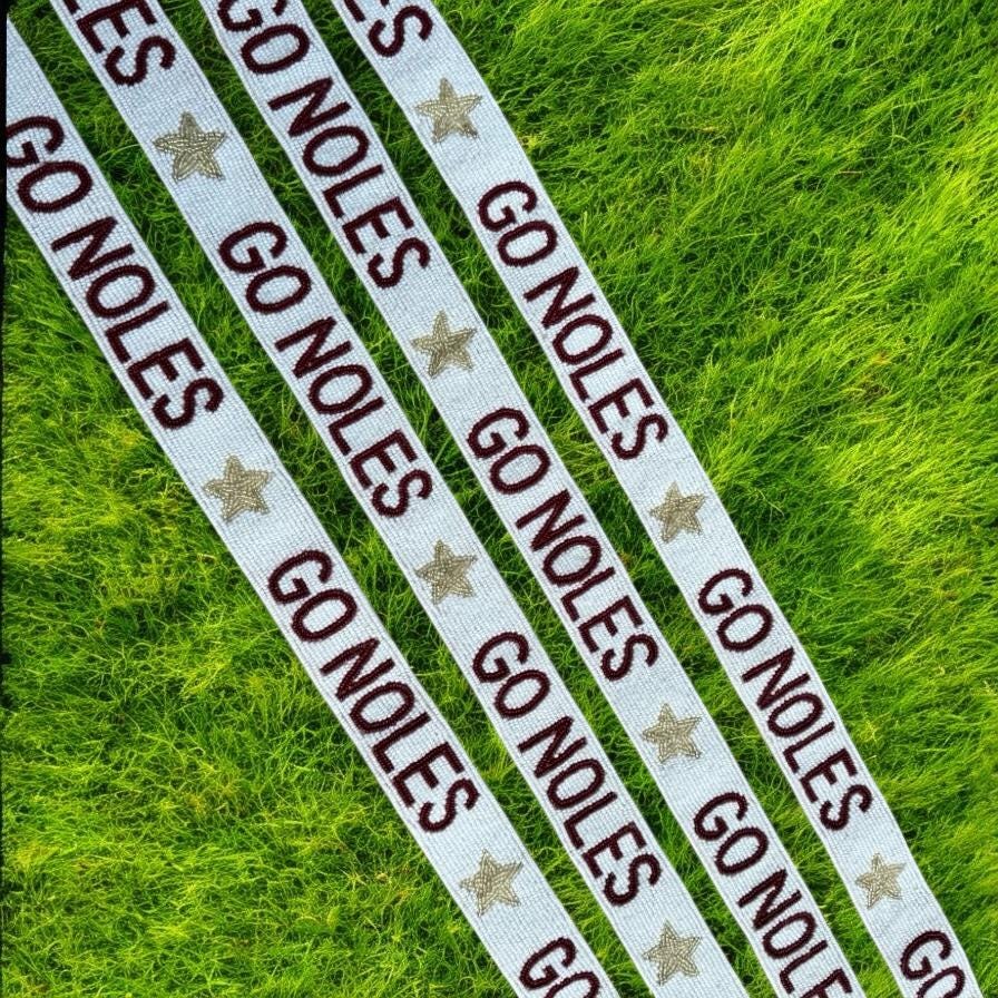 Go Noles Beaded Purse Strap, Adjustable, Crossbody, FSU Accessory, Game Day, Handmade, Stadium Approved, Graduation, Gift, Back to School