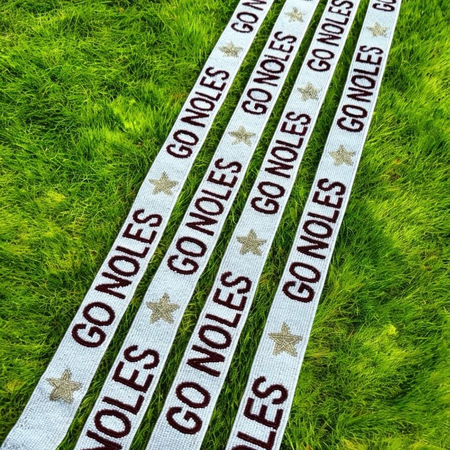 Go Noles Beaded Purse Strap, Adjustable, Crossbody, FSU Accessory, Game Day, Handmade, Stadium Approved, Graduation, Gift, Back to School