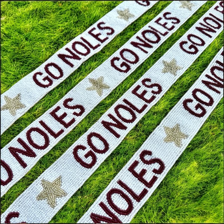 Go Noles Beaded Purse Strap, Adjustable, Crossbody, FSU Accessory, Game Day, Handmade, Stadium Approved, Graduation, Gift, Back to School