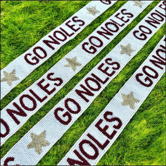 Go Noles Beaded Purse Strap, Adjustable, Crossbody, FSU Accessory, Game Day, Handmade, Stadium Approved, Graduation, Gift, Back to School