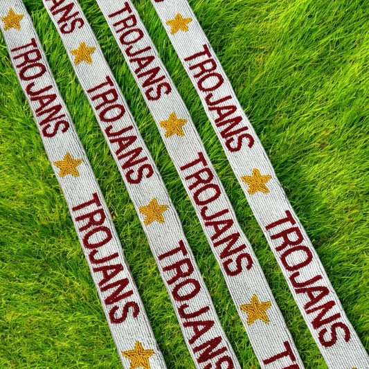 USC Trojans Beaded Purse Strap, Handmade, Clear Purse, Crossbody, Shoulder, Stadium Approved, Game Day, Graduation, Back to School, Gift