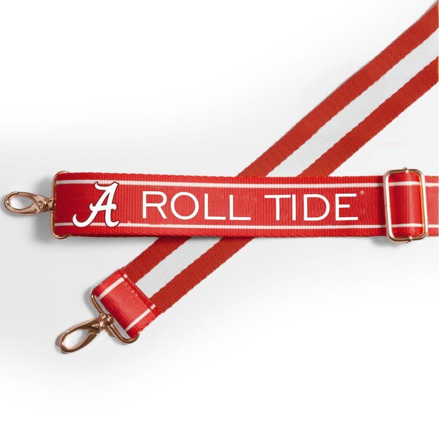 Alabama Roll Tide Gift Set | Licensed Canvas Strap, Beaded Purse Strap and Crimson Stadium-Approved Bag | Perfect for Bama Students & Alumni